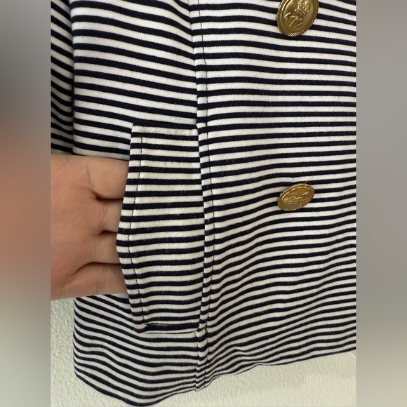 Cabi Life Jacket Navy And White Striped Nautical Soft Blazer Size Small #823 - Picture 4 of 10